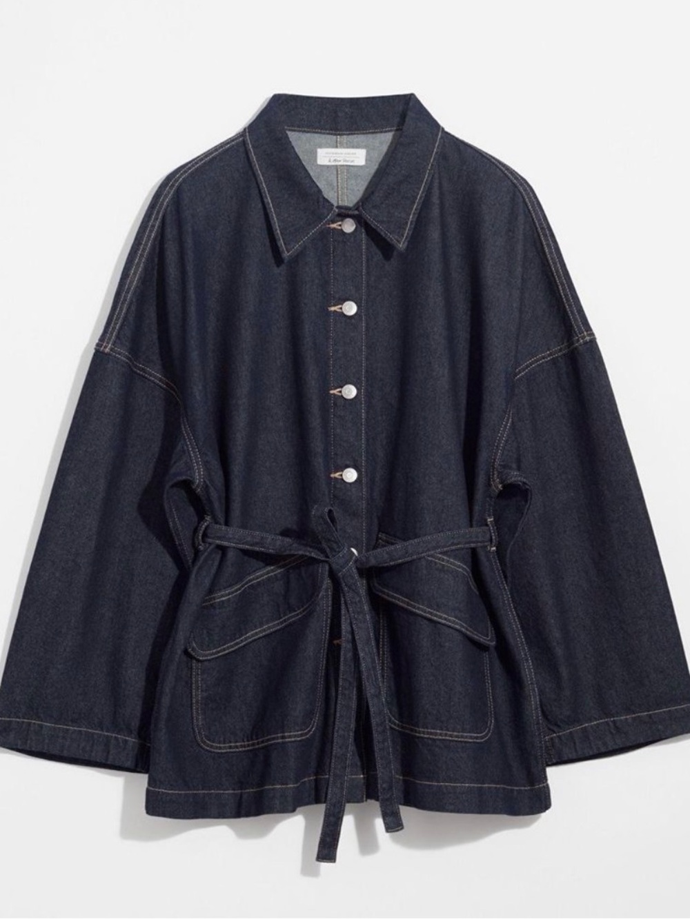 & Other Stories Dark Indigo Denim Belted Jacket